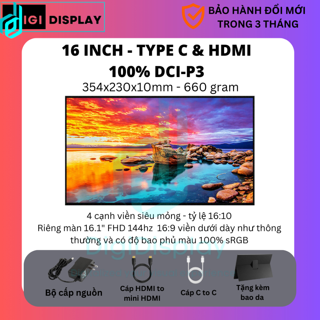 Màn hình di động IPS FHD/2.5K/4K Type C HDMI - Portable Monitor máy ...