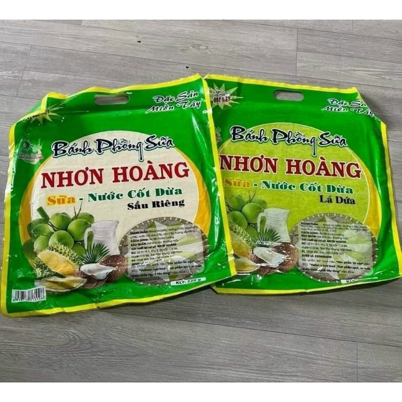 Bánh phồng sữa ăn liền Nhơn Hoàng nước cốt dừa sầu riêng đặc sản Tiền Giang