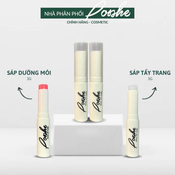 COMBO Sáp Dưỡng Môi Posshe 3g + Sáp Tẩy Trang Môi 2in1 Posshe 3g Chính Hãng