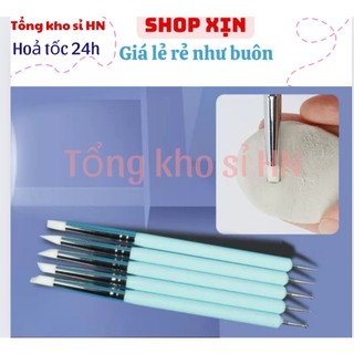 Sét 5 món dụng cụ tạo hình đất sét 2 đầu bằng silicon và bi inox,dụng cụ làm móng chuyên dụng..