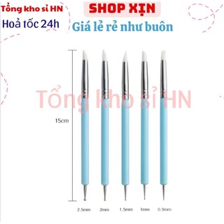 Sét 5 món dụng cụ tạo hình đất sét 2 đầu bằng silicon và bi inox,dụng cụ làm móng chuyên dụng..
