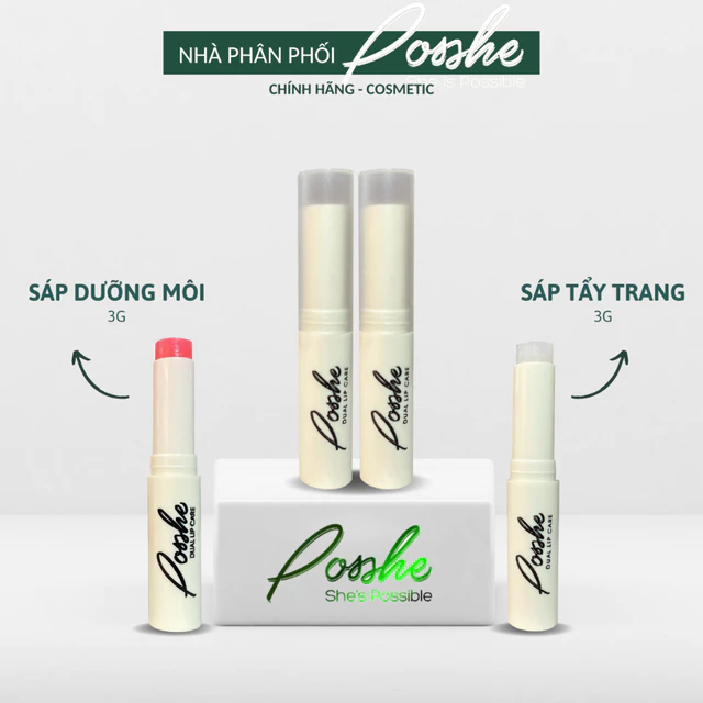 NGẪU NHIÊN Sáp Dưỡng Hồng Môi Posshe 3g Hoặc Sáp Tẩy Trang Môi Posshe 3g
