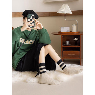 Set 5 Đôi Tất Nữ Cổ Cao Vintage Phối Kẻ Tone Nâu Mẫu Mới Siêu Hot Phong Cách Hàn 🌸 tuyển sỉ🌸