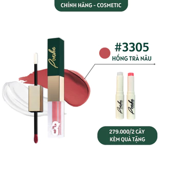 [MUA 1 TẶNG 1] Son Kem 2 Đầu Posshe Siêu Lì Không Trôi Màu 3305 - Mua 2 Cây Tặng Sáp Dưỡng Và Sáp Tẩy Trang Posshe