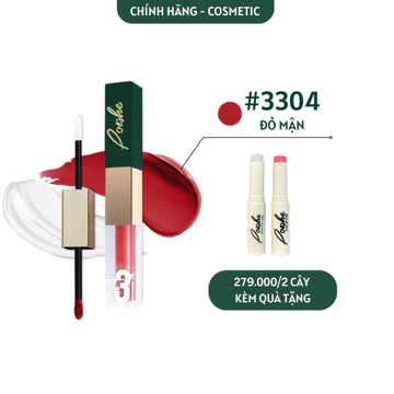 [MUA 1 TẶNG 1] Son Kem 2 Đầu Posshe Siêu Lì Không Trôi Màu 3304 - Mua 2 Cây Tặng Sáp Dưỡng Và Sáp Tẩy Trang Posshe