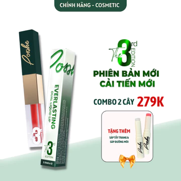 (MUA 2 GIẢM 90K) Son Kem 2 Đầu Posshe Siêu Lì Không Trôi - Mua 2 Cây Tặng Sáp Dưỡng Và Sáp Tẩy Trang Posshe Chính Hãng