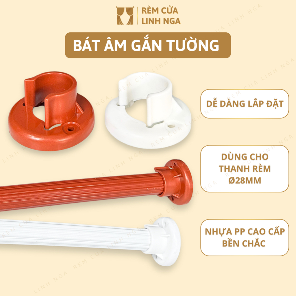 [ LẺ 1 CÁI ] Bát Âm Tường Chụp Đầu Thanh Treo Rèm Cửa - Dùng Cho Thanh ...