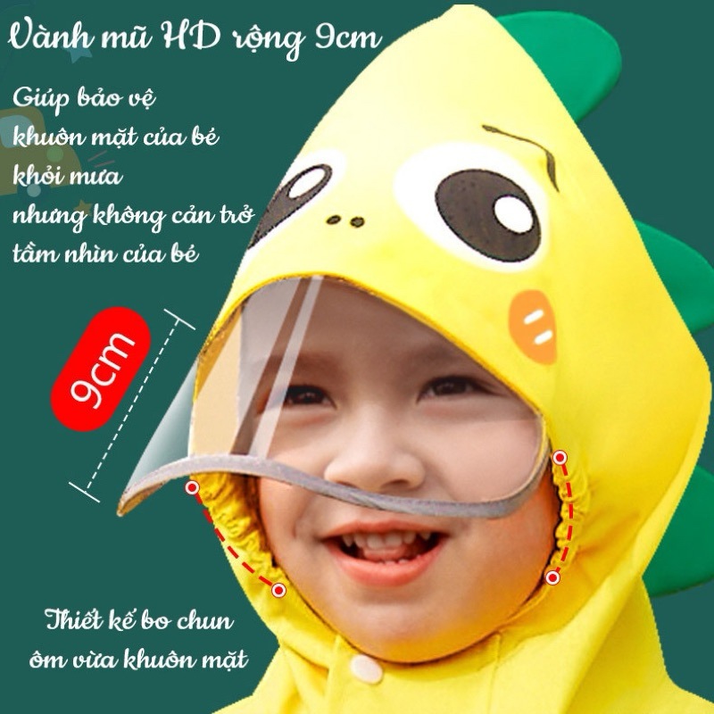 Áo mưa liền quần PONY, Áo mưa liền quần Khủng Long dễ thương cho bé 2024