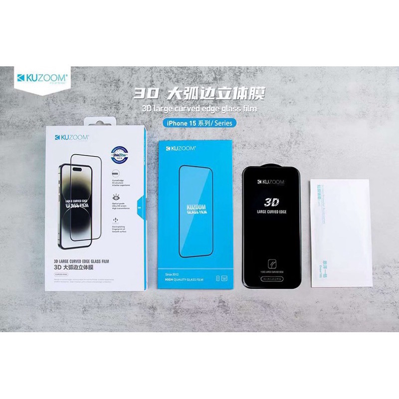 Kính Cường Lực iPhone 3D LARGE CUVER KUZOOM đủ mã từ X đến 16ProMax