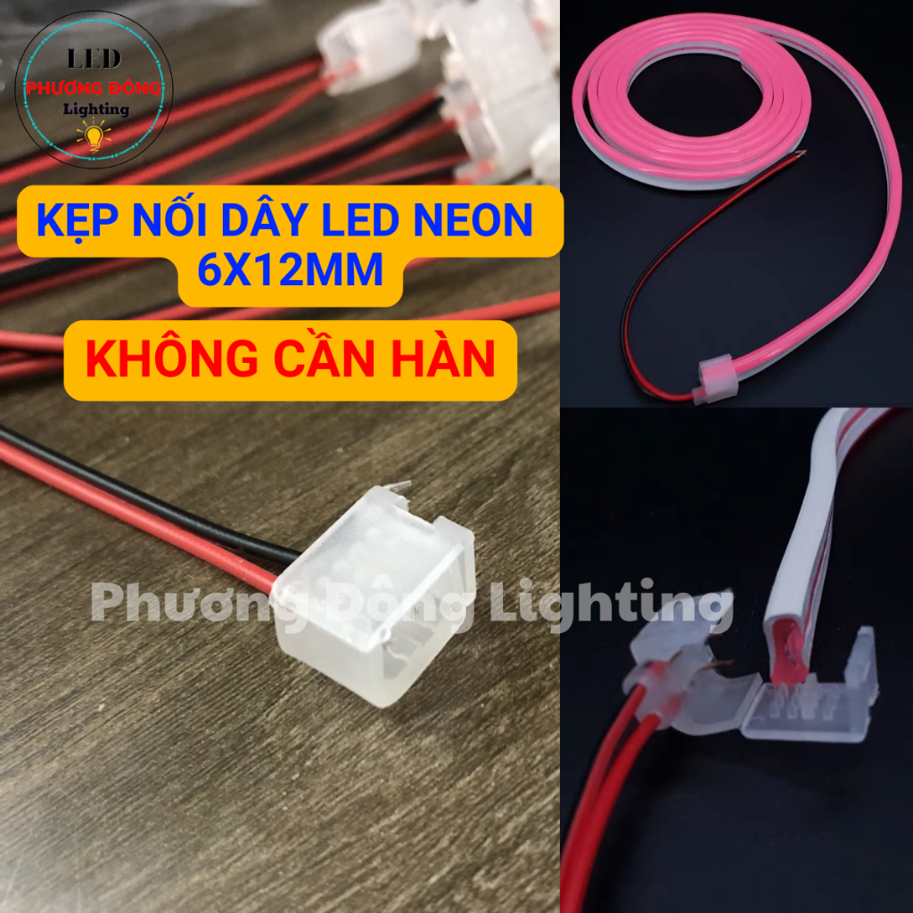 COMBO 2 Dây nối - Kẹp nối LED Neon 6x12mm Không cần hàn