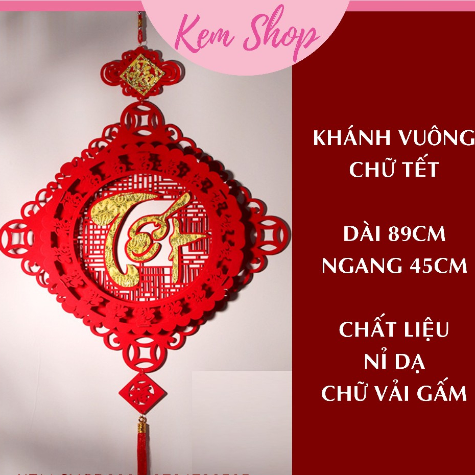 Liễn khánh tài lộc chữ Tết Phúc Lộc Thọ, câu đối tài lộc size đại treo trang trí năm mới - Kem Shop K295
