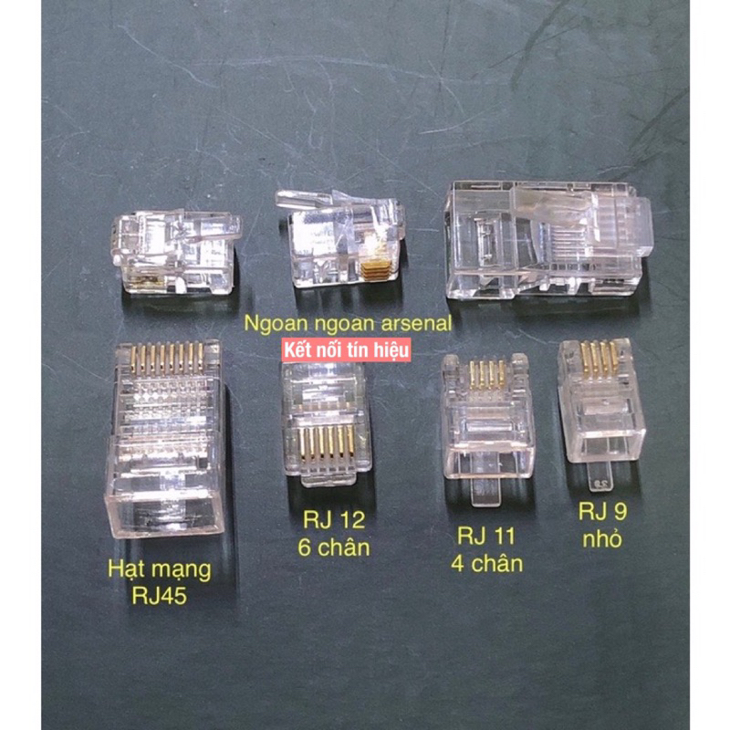 Hạt điện thoại 4 chân RJ11, 4 chân nhỏ RJ9, 6 chân RJ12 chân đồng, hạt ...