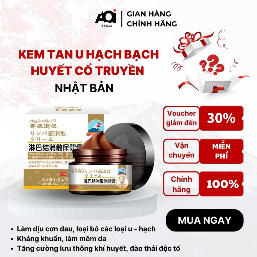 {BẢO HÀNH} Kem Bôi Tan Hạch Bạch Huyết Cổ Truyền Nhật Bản, Tan Biến U Hạch, Giảm Đau Sưng Hạch Nhanh Chóng| AOI SHOP