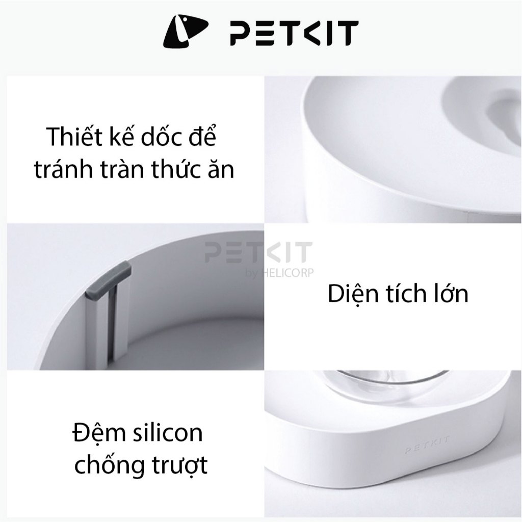 Ảnh Bát Ăn Đôi, Chén Ăn Chống Gù Cho Chó Mèo Petkit Nghiêng 15 Độ 3