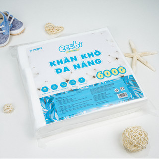 Khăn vải khô đa năng cao cấp Ecobi túi 900gram ~ 720 tờ không mùi