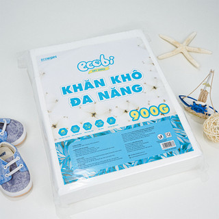 Khăn vải khô đa năng cao cấp Ecobi túi 900gram ~ 720 tờ không mùi