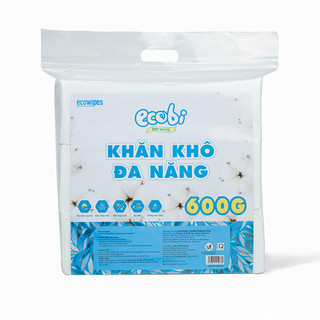 Khăn vải khô đa năng cao cấp Ecobi túi 900gram ~ 720 tờ không mùi