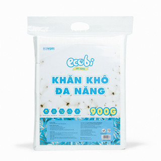 Khăn vải khô đa năng cao cấp Ecobi túi 900gram ~ 720 tờ không mùi