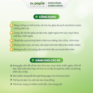 Nước Tắm Thảo Dược Dr Papie Giảm Mẩn Ngứa Và Rôm Sảy, Hỗ Trợ Làm Sạch, Mát Da Bé - Chai 500ml