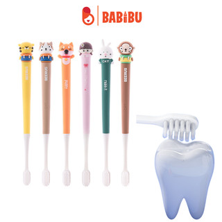 Bàn chải đánh răng cán dài hình thú siêu mềm mại cho bé từ 2 tuổi