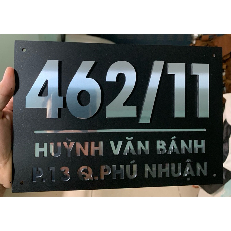 Bảng, biển số nhà Alu phũ nhôm số nổi 2 lớp sang trọng cao cấp. thiết kế theo yêu cầu