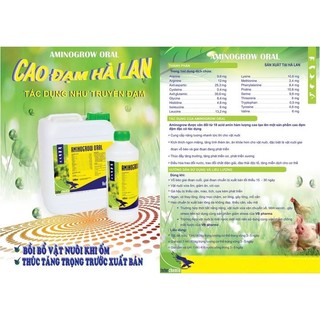 Thuốc thú y Interchemie AMINOGROW ORAL giúp tăng trọng, vỗ béo bổ sung axit amin cho gia cầm gia súc