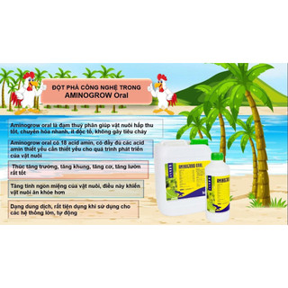 Thuốc thú y Interchemie AMINOGROW ORAL giúp tăng trọng, vỗ béo bổ sung axit amin cho gia cầm gia súc