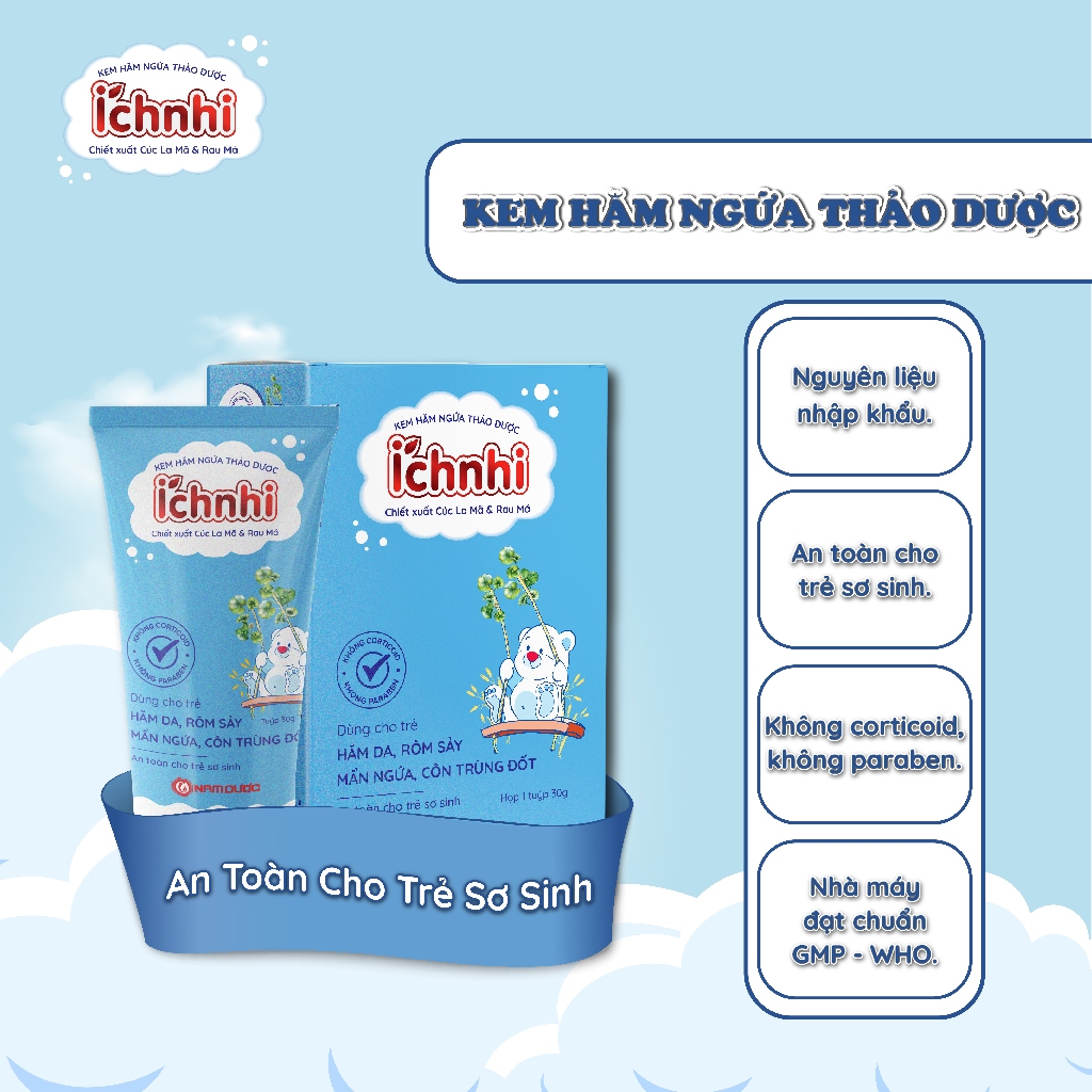 Ảnh Kem hăm ngứa thảo dược Ích Nhi-Tuýp 30gr, làm dịu da, hết viêm ngứa, hăm da, an toàn cho trẻ sơ sinh 2