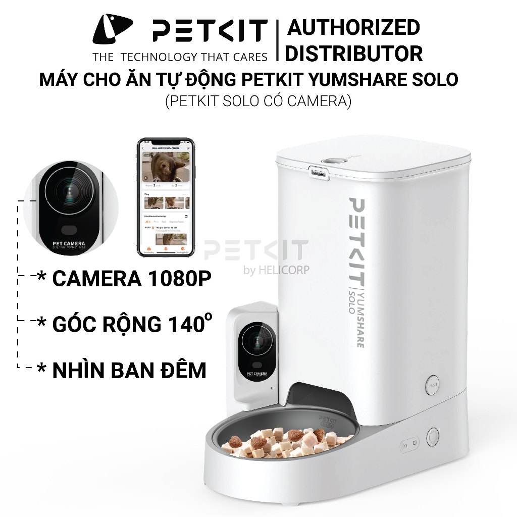 Ảnh Máy Cho Mèo, Chó Ăn Tự Động Có CAMERA Petkit Fresh Element Solo YumShare màu Trắng 1