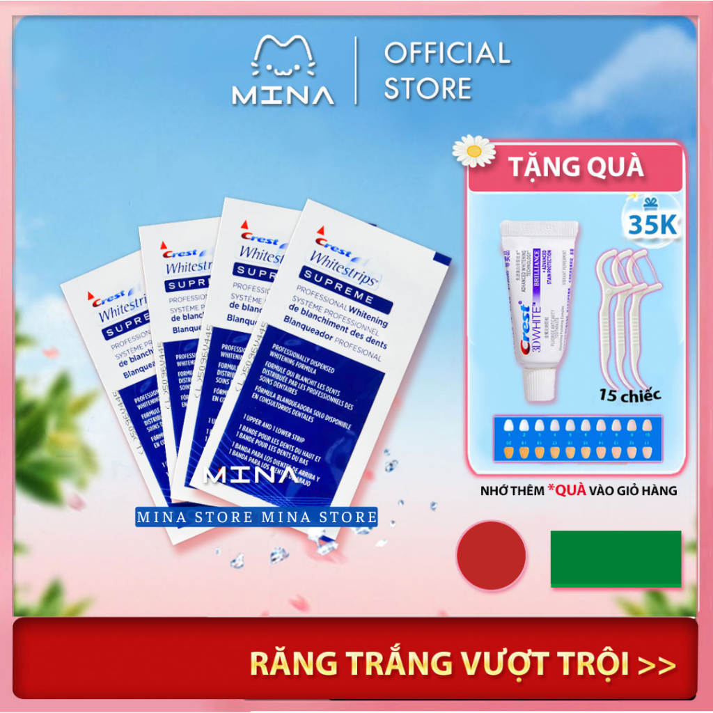 Miếng dán trắng răng Crest 3D White Supreme Professional CHÍNH HÃNG MỸ - Bật tone nhanh