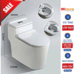 ✅GIÁ SỐC✅(RẺ NHẤT SHOPEE)Bồn cầu liền khối cao cấp nắp êm,xả 2 tác động xả xoáy + xả đẩy men phủ nano siêu trắng sạch — ảnh 1
