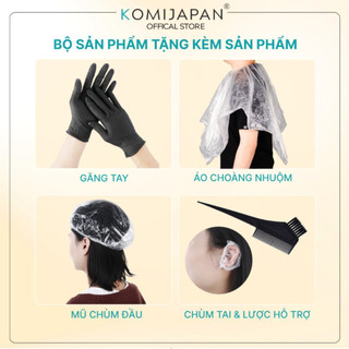Dầu gội nhuộm tóc thảo dược thiên nhiên KOMI Nhật Bản MÀU NÂU ĐEN gói 25ml