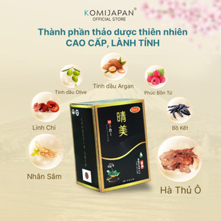 Dầu gội phủ bạc nhuộm tóc thảo dược thiên nhiên KOMI Nhật Bản MÀU ĐEN gói 25ml