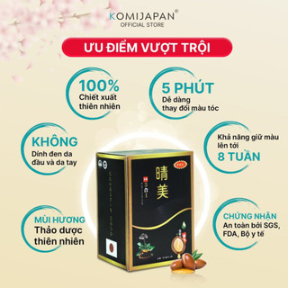 Dầu gội phủ bạc nhuộm tóc thảo dược thiên nhiên KOMI Nhật Bản MÀU ĐEN gói 25ml