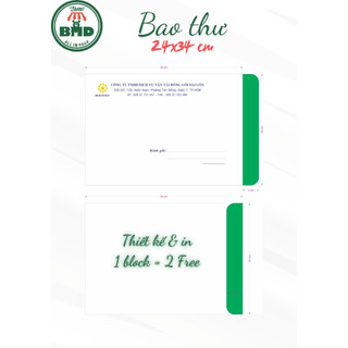 Bao thư thông dụng cho văn phòng chuẩn chọn size A4-A5-A6-Block 1-100 thư-sản xuất theo thiết kế