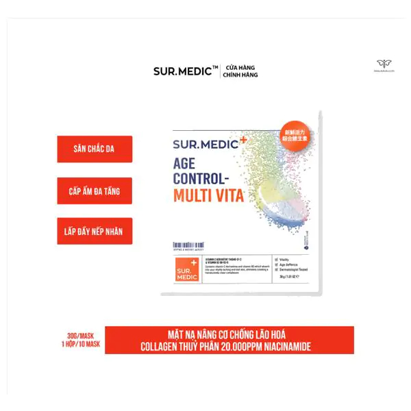 Mặt Nạ Trắng Da Sur.Medic Bright Glutathione Mask 1 Miếng Bản Mới 30g
