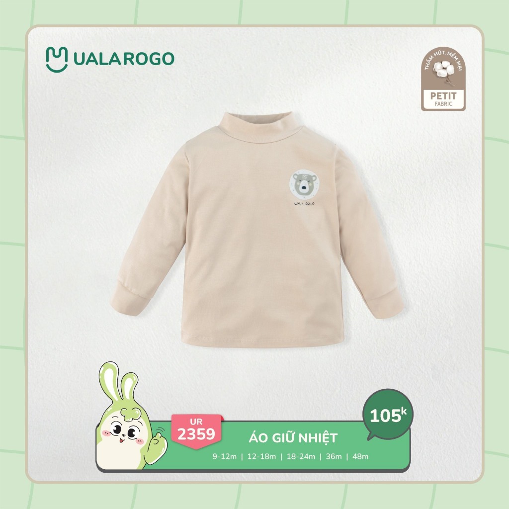 (7-16kg, 6-48M) Áo Giữ Nhiệt Cổ 3 Phân Hình Thù Ngộ Nghĩnh Vải Tăm Uala Cho Bé Mã UR2346 UR2359 UR2365