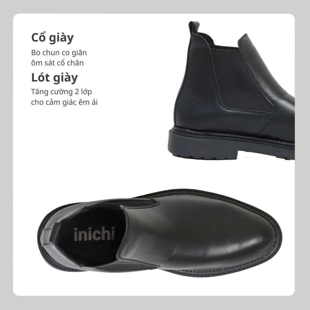 Ảnh Giày da chelsea boots Inichi G1222 da loại tốt, đế cao 2 tầng 1