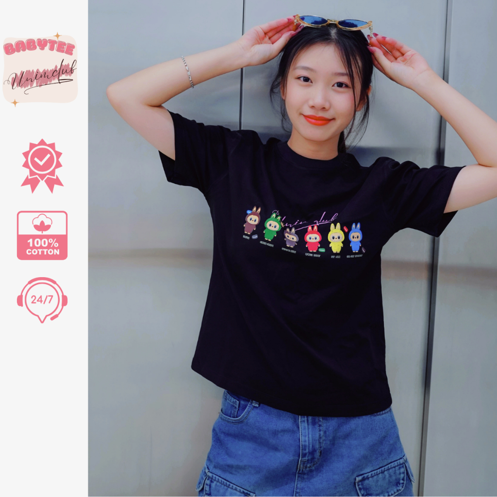 Áo Baby tee Labubu Macaron Hottrend 2024 Cotton Cao Cấp ĐỊnh Lượng 250gsm Co Giãn 2 Chiều - BBTBUBU