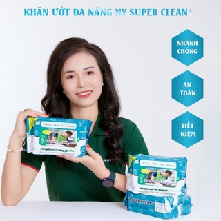 Combo 5 gói (kèm quà) khăn ướt lau bếp đa năng NY SUPPER CLEAN 50 tờ lớn 25 x 33 cm | Như Ý Company