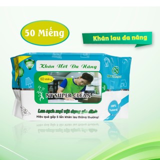 Combo 5 gói (kèm quà) khăn ướt lau bếp đa năng NY SUPPER CLEAN 50 tờ lớn 25 x 33 cm | Như Ý Company