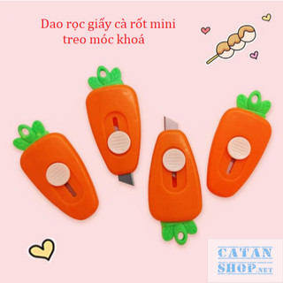 Dao Rọc Giấy Mini Hình Củ Cà Rốt Cute Có Chốt Cố Định, Dao Rạch Giấy Cà Rốt Bỏ Túi Nhỏ Gọn Tiện Lợi