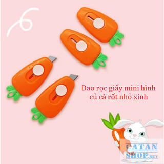 Dao Rọc Giấy Mini Hình Củ Cà Rốt Cute Có Chốt Cố Định, Dao Rạch Giấy Cà Rốt Bỏ Túi Nhỏ Gọn Tiện Lợi