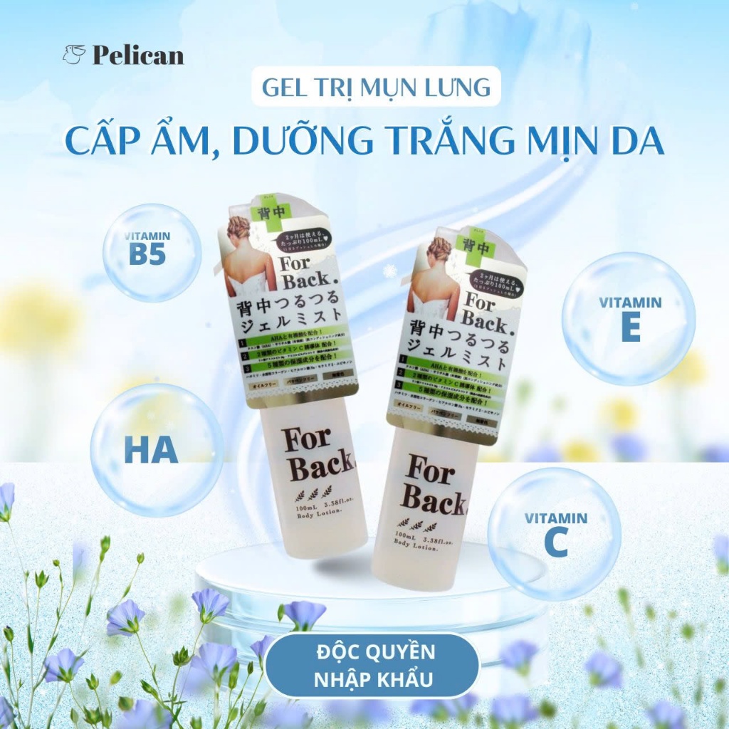 Gel Xịt Dưỡng Ẩm Ngăn Ngừa Mụn Lưng Pelican For Back Gel Mist (Chai 100mL)