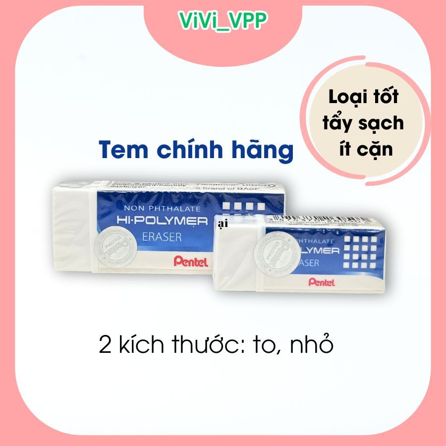 Gôm tẩy chì Pentel chính hãng loại tốt size to ZEH10 - size trung ZEH05 ...