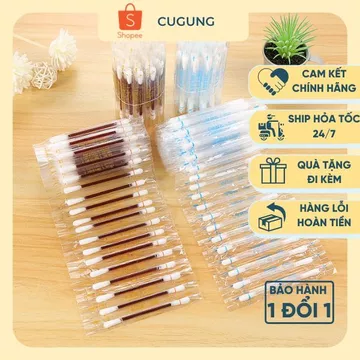 Hộp 50 que tăm bông iot, tăm bông cồn khử trùng y tế dùng 1 lần, vệ sinh vết thương an toàn, tiện lợi