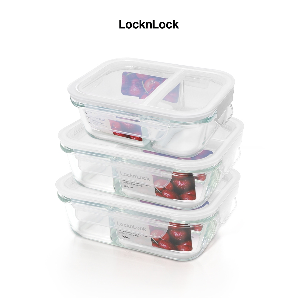 Ảnh Hộp thủy tinh chia ngăn LocknLock BLANC LLG120 nhiều size - Hàng chính hãng, chịu nhiệt cao -JoyMall 3