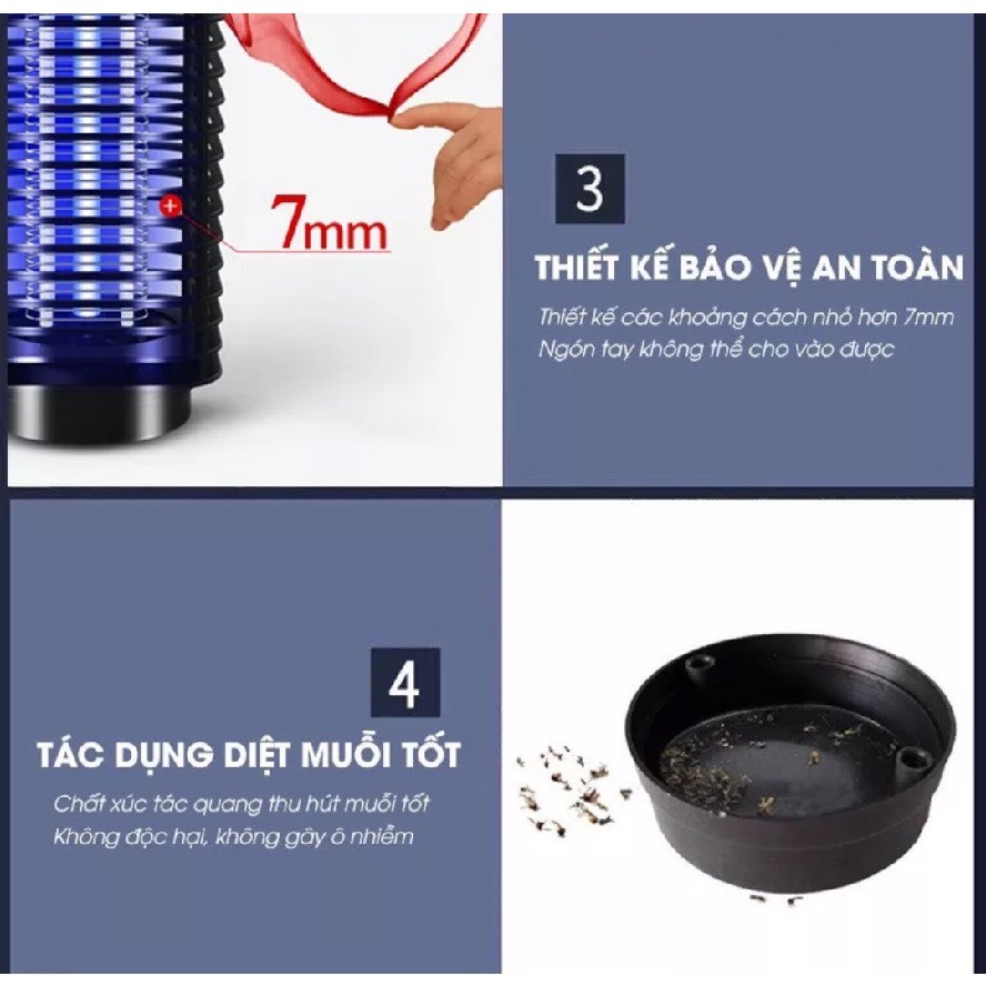 Đèn Bắt Muỗi Thông Minh Điện Quang - Máy Bắt Côn Trùng Tự Động 2in1 Ánh Sáng Xanh Kiêm Đèn Ngủ, Đèn Bắt Muỗi COMET