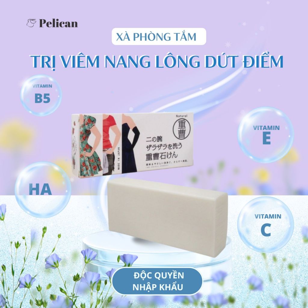 Xà Phòng Tằm Viêm Nang Lông Vùng Cánh Tay Pelican Baking Soda Soap