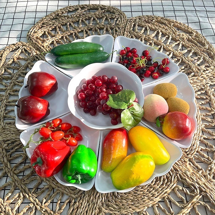 Bộ bát đĩa hoa mặt trời bày mâm cỗ bằng nhựa My Nhân
